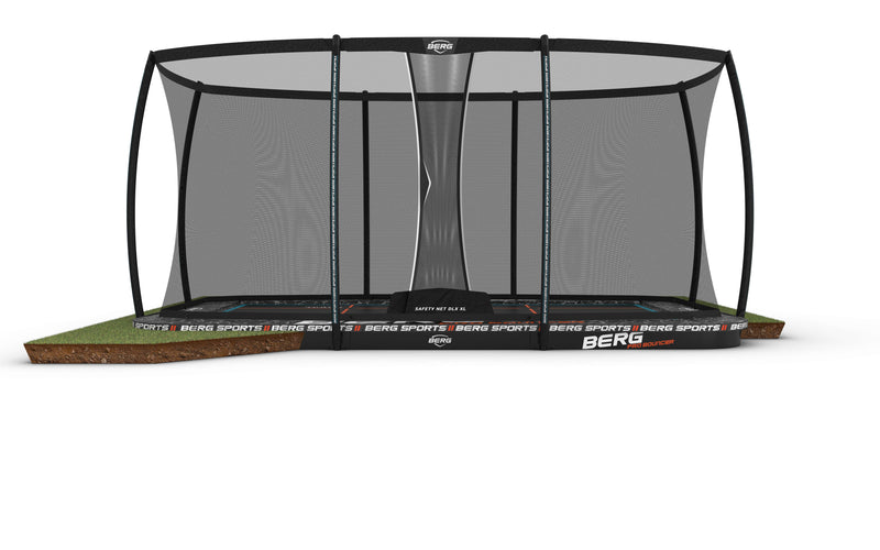 BERG SPORTS Ultim Pro Bouncer FlatGround 500 x 300 Grey + Safety Net XL