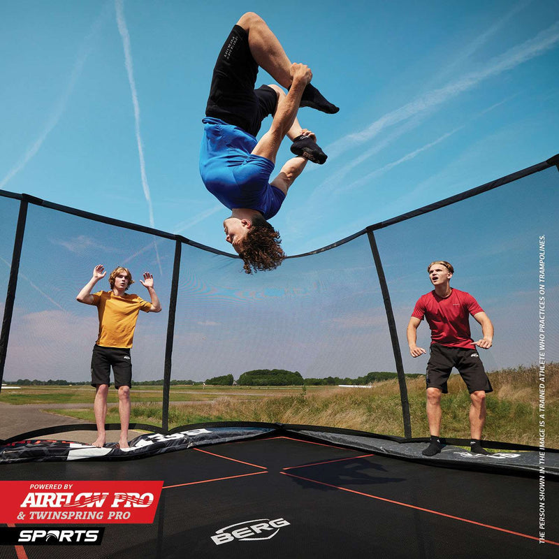 BERG SPORTS Ultim Pro Bouncer Regular 500 x 500 Grey + Safety Net XL