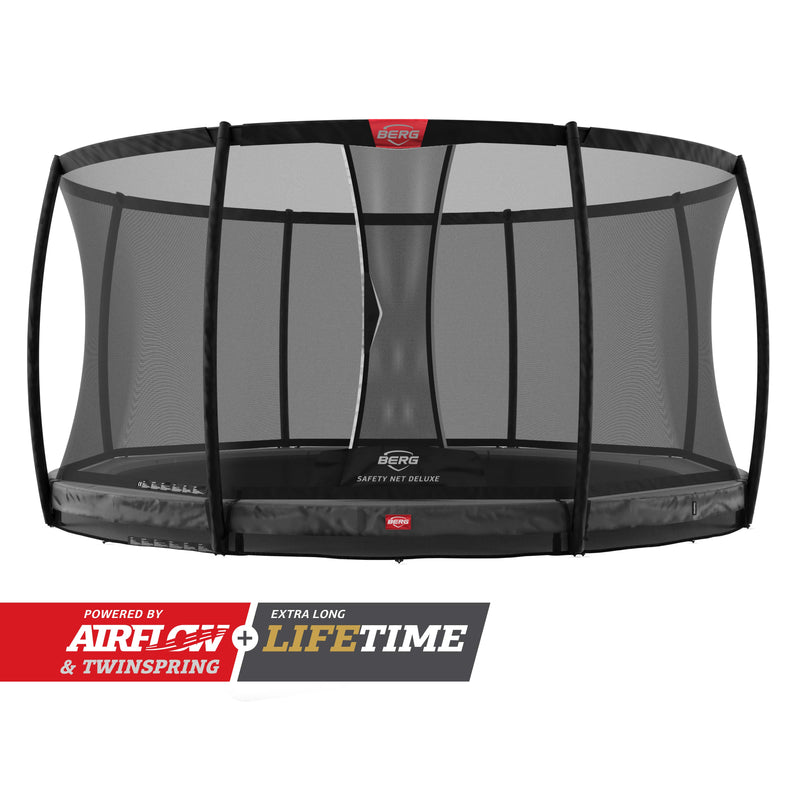 BERG Champion Inground 330 Grijs + Safety Net Deluxe