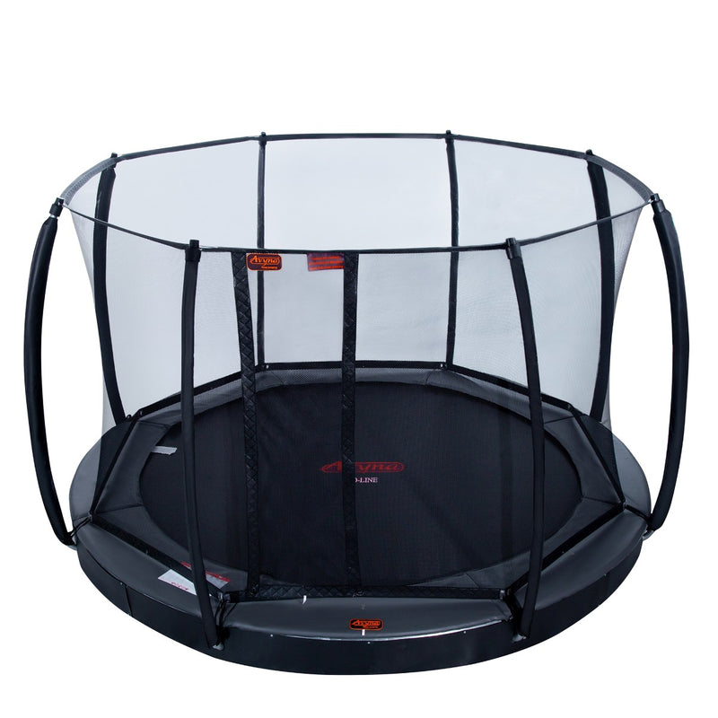 Avyna Trampoline FlatLevel Ø430 met veiligheidsnet – Grijs