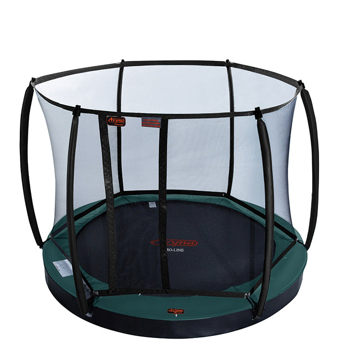 Avyna Trampoline FlatLevel Ø245 met veiligheidsnet – Groen